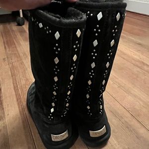 Ugg Tall Boot Zip Up with Silver